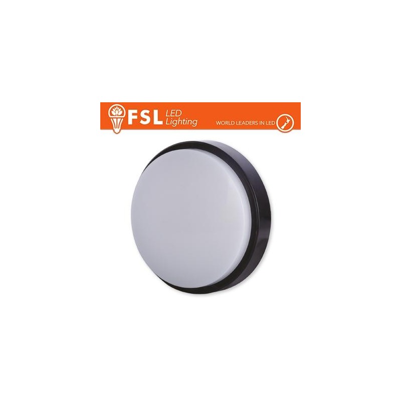 Plafoniera LED ROTONDA NERA 15W 3000K Ø180*55 IP54 