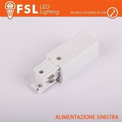 FSL Testata di alimentazione SINISTRA per binario trifase - colore BIANCO