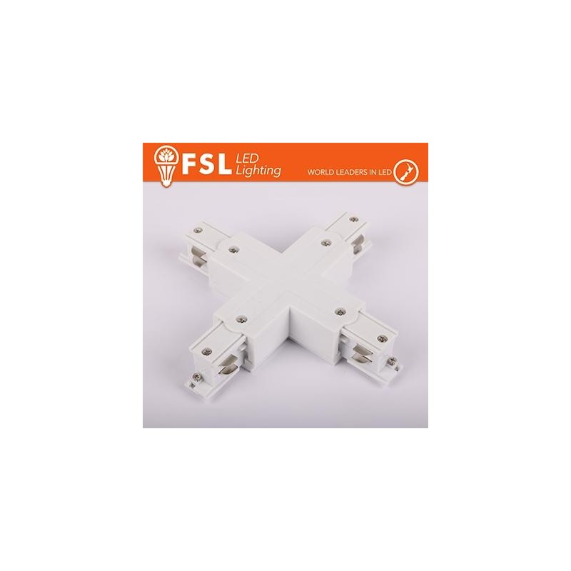 FSL Connettore Forma X per binario Trifase - Colore BIANCO