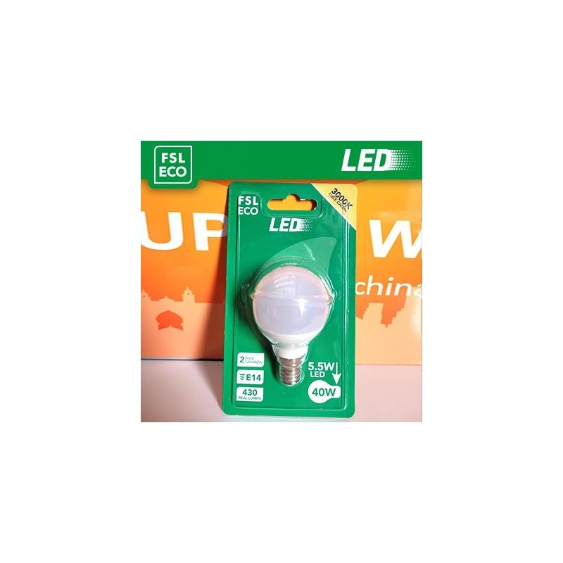 Lampada Sfera BLISTER - 5,5W 3000K E14 