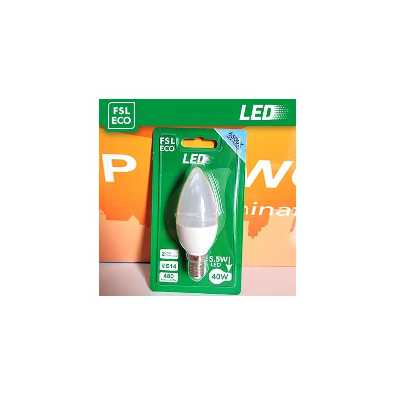 Lampada Oliva BLISTER - 5,5W 6500K E14