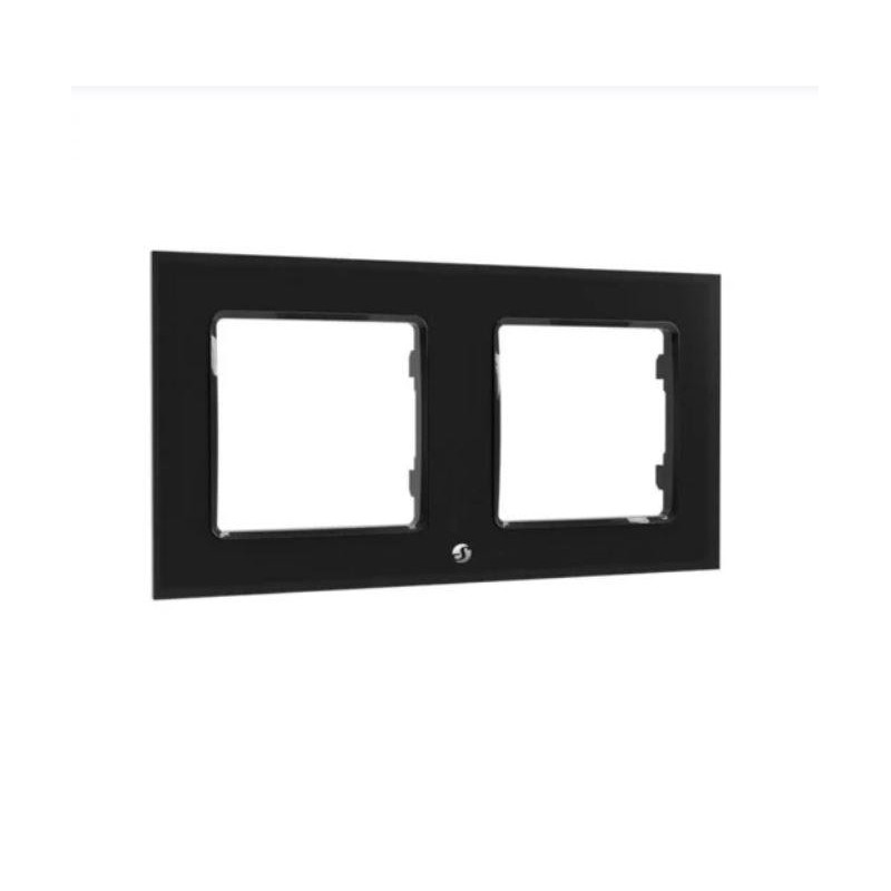 Shelly Wall Frame 2 - Placca interruttore da parete nera doppia