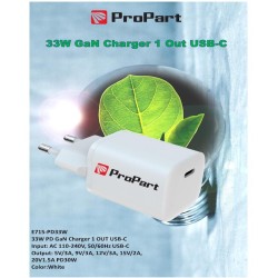 Carica Batteria PD GaN Charger 33W 1 Output USB-C