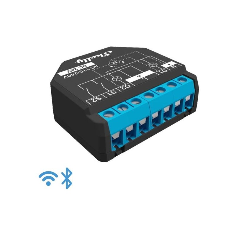 Shelly Plus 2PM - Smart Relay Tapparelle 16A AC/DC WiFi + PM