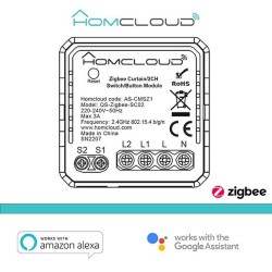 Modulo Ibrido Tapparelle o Pulsante Luci 2CH Zigbee da incas