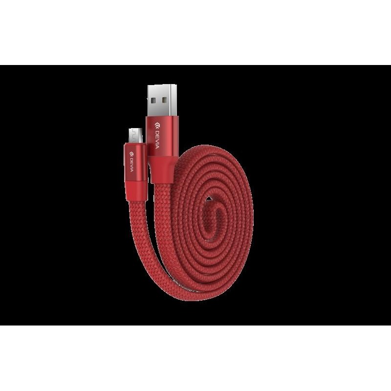 Cavo Piatto in corda Ring Y1 Micro-Usb 80cm Rosso