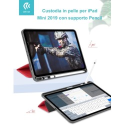 Custodia pelle per iPad Mini 2019 con supporto Pencil Nera