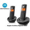 TELEFONO CORDLESS DOPPIO E202 MOTOROLA NERO