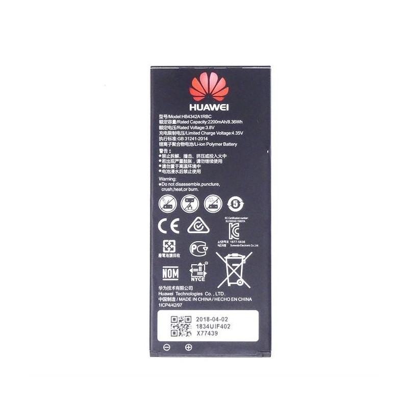 Batteria HB4342A1RBC Huawei Honor 4A Y5 II Y6 2.200 mA