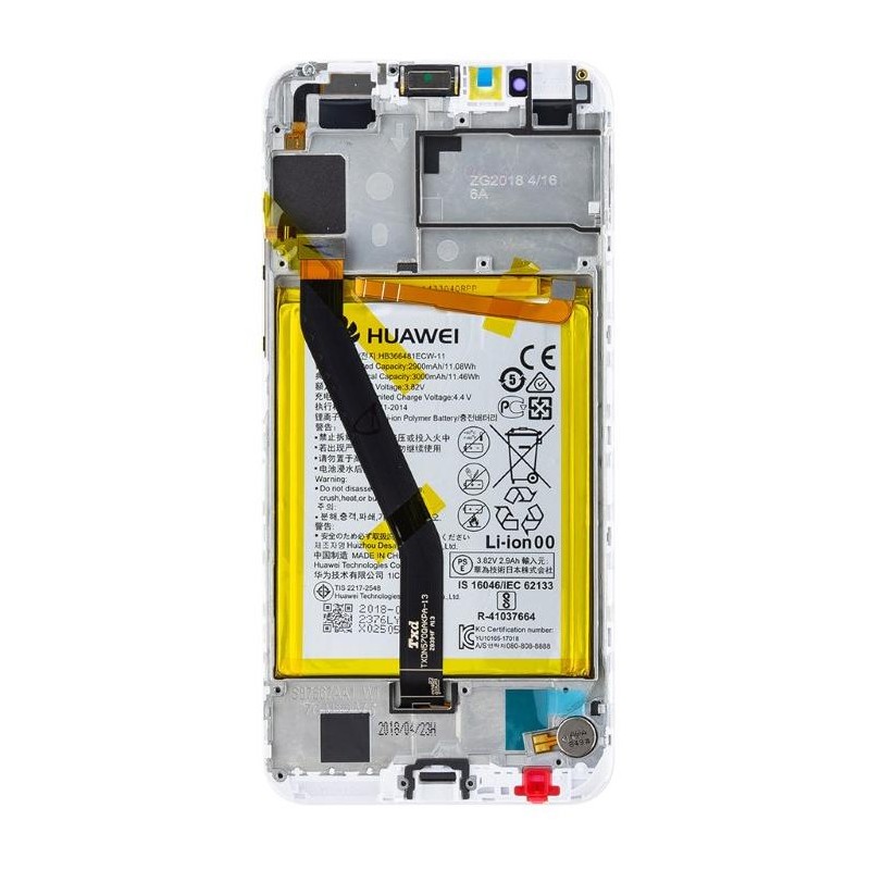 Lcd per Huawei Y6 2018 Con Batteria Service Pack Bianco