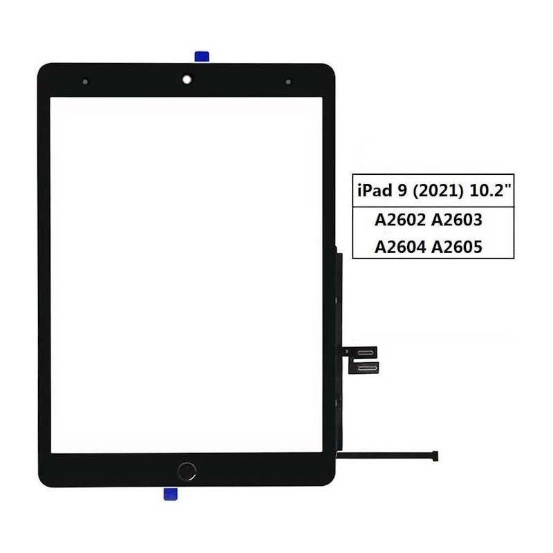 Touch per iPad 9 10.2'' con pulsante Home A2602 A2603 Nero