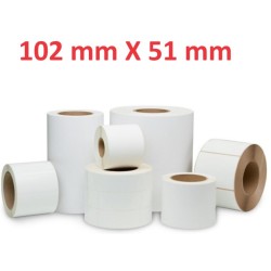 Opaco White Roll Adesivo 102mm x 51mm, 650 labels,Diametro 40mm Ad inchiostro 