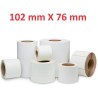 Opaco White Adesivo  Roll:102mm x 76mm, 440 labels,Diametro 40mm Ad inchiostro