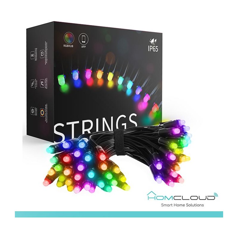 Stringa di Luci decorative a Led Smart OUTDOOR RGB-IC Wi-Fi+Bluetooth 10M IP65