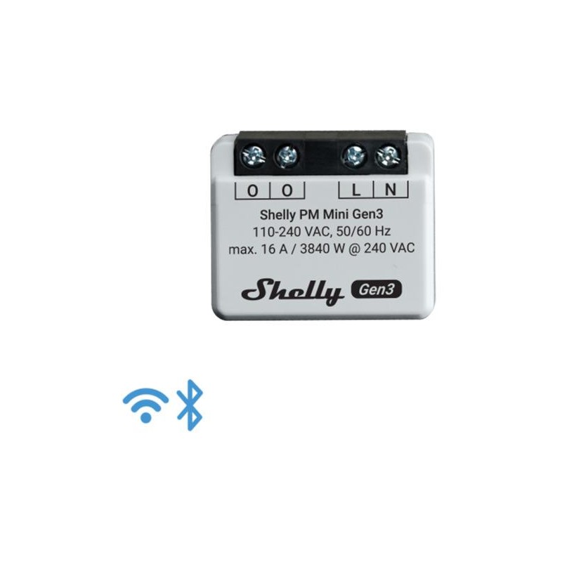 Shelly Mini PM Gen 3 - Smart Relay 16A AC WiFi/BT + PM