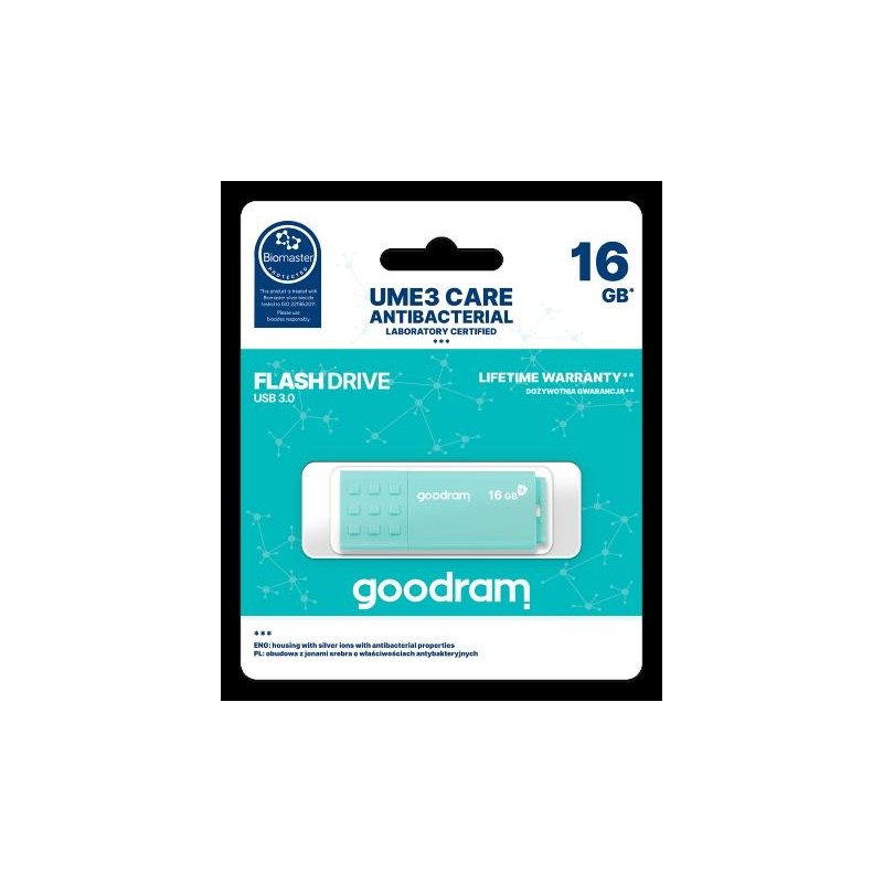 Pendrive GoodRAM 16GB UME3 CARE - ANTIBATTERICA - USB 3.0