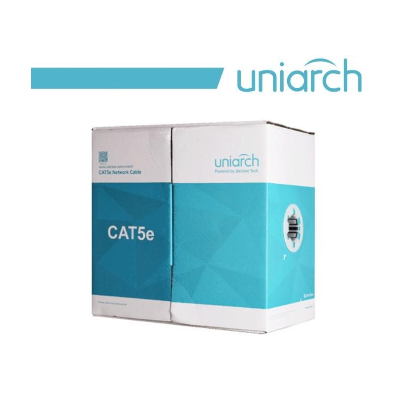 Uniarch Cavo ethernet CAT5E UTP LSZH 8 fili 24AWG, Rame, 305metri - CAB-5E-B