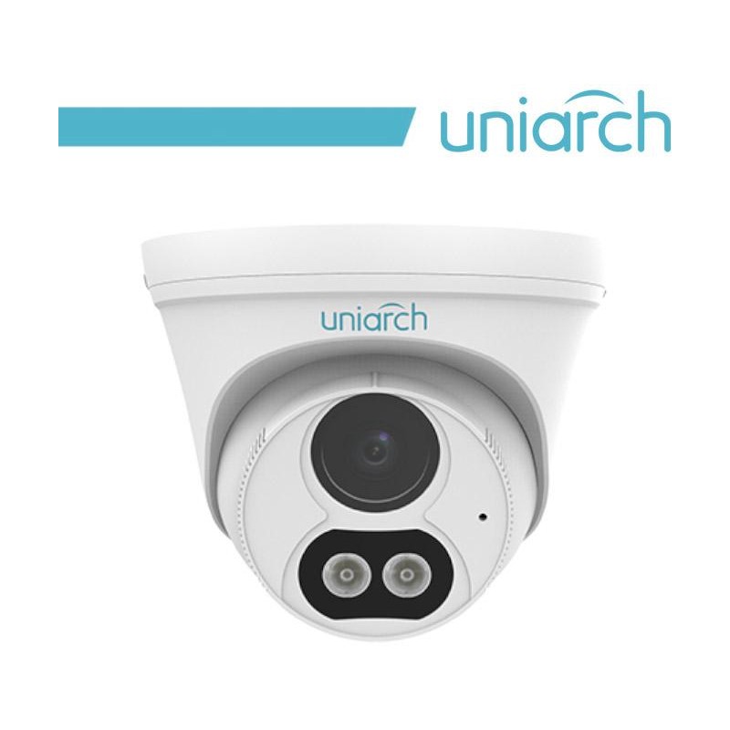 3MP Uniarch Turret IPCamera,Ottica fissa 2.8mm, Dual Light