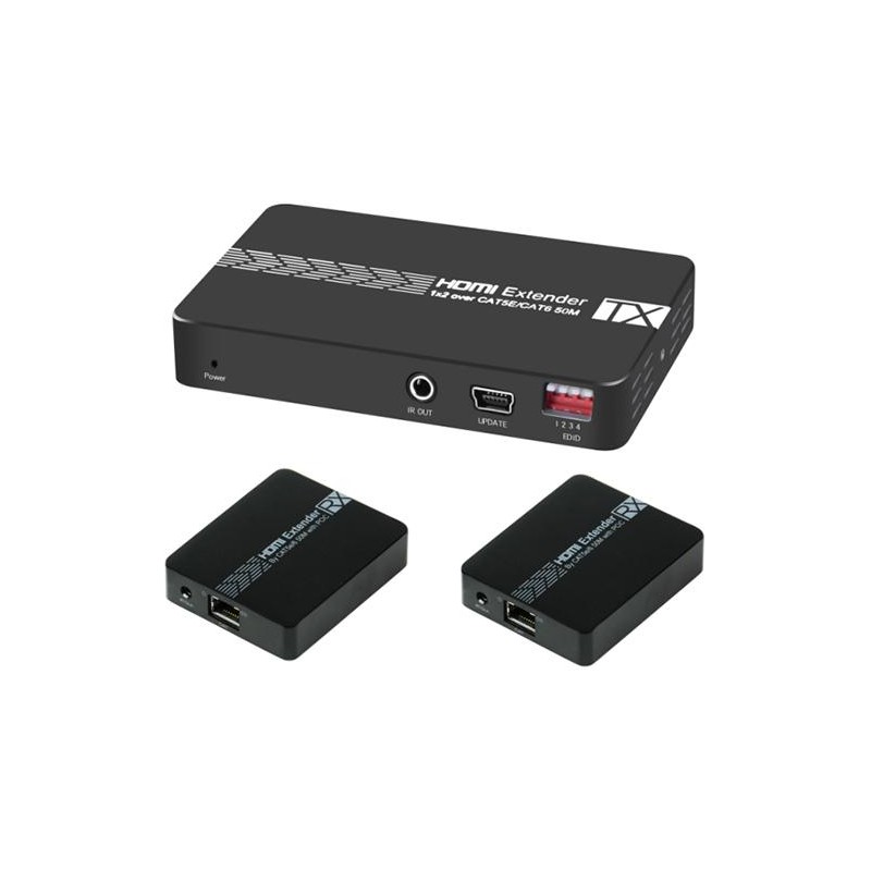 Splitter HDMI 1x2 con 2 Extender HDMI  3D 1080p@60Hz