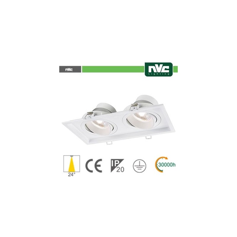 Incasso Multi lampada - 18w (2x9w) 3000k 1440lm 24°