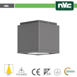 Downlight Cubo LED IP54 da soffitto - 12W 960lm 3000k 85°