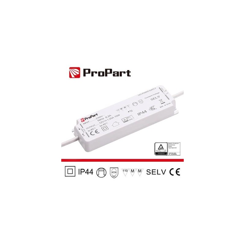 Alimentatore IP44 24V 15W 0.62A Size:130*42*17mm